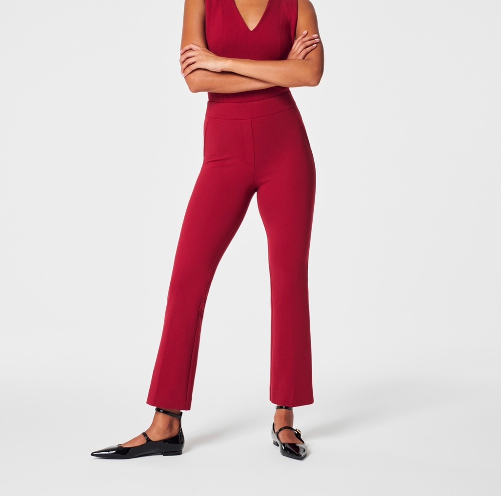 SPANX Perfect Pant Kick Flare in CHIANTI Size L Petite